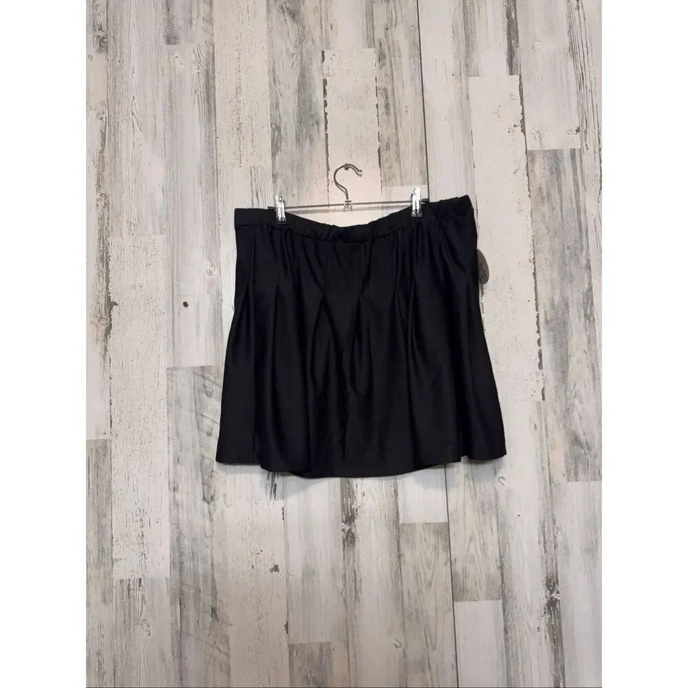 Jolie & Joy Black Skater Skirt Women’s 2X High Waist Pleated Circle Skirt